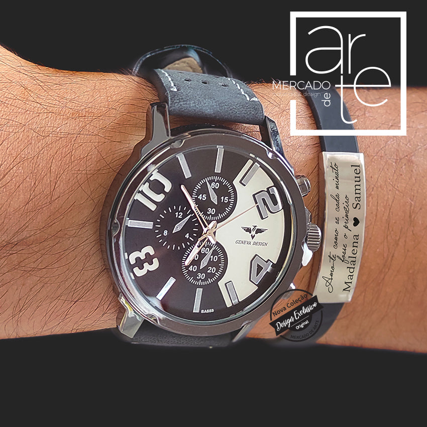 Conjunto Relógio e Pulseira " Amo-te como se cada minuto fosse o primeiro "