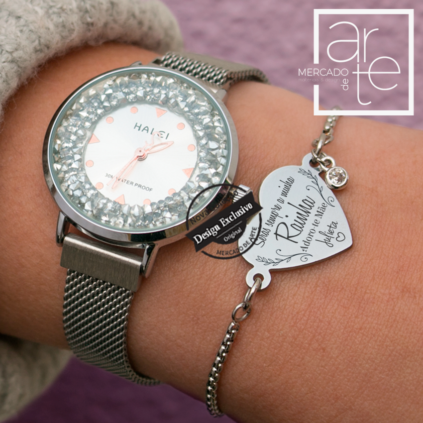 Relógio e/ou pulseira " Será sempre a minha Rainha, adoro-te mãe"