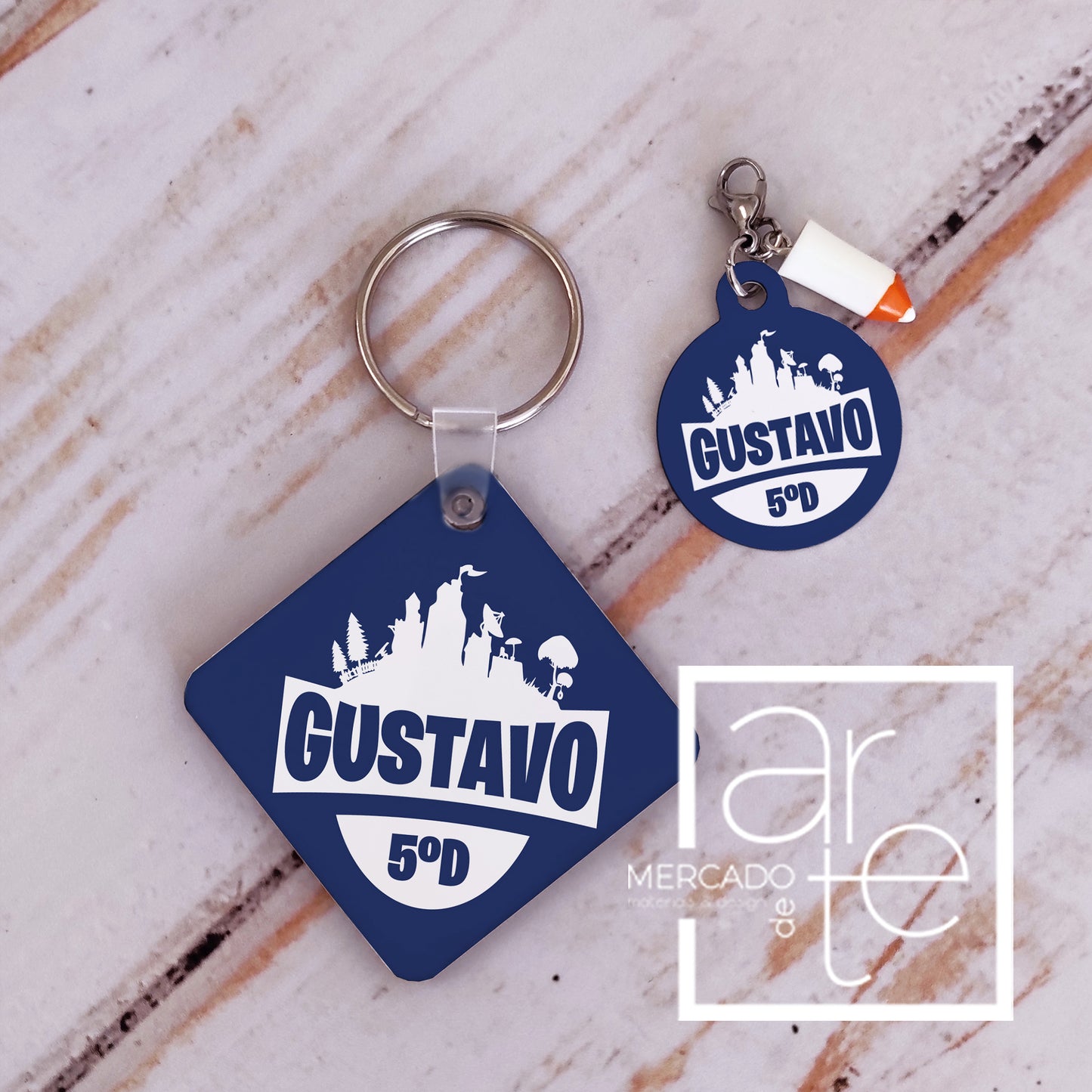 identificador de mochila e estojo personalizado com tema e frase