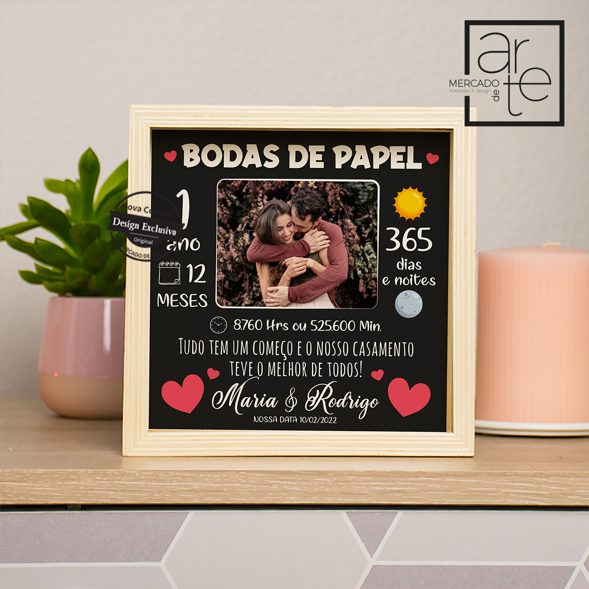 Mealheiro com fotografia " Bodas de papel"