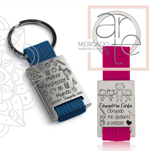 Porta chaves nylon e metal" Professora / Educadora"