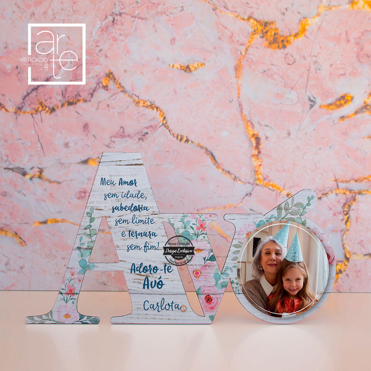 Moldura madeira recortada "Avó"