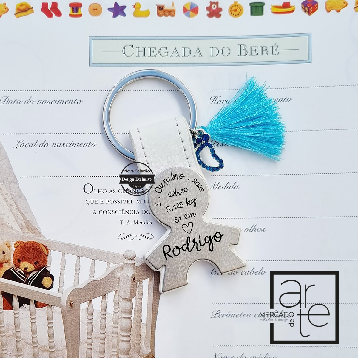 Porta chaves menino/menina "Nascimento"