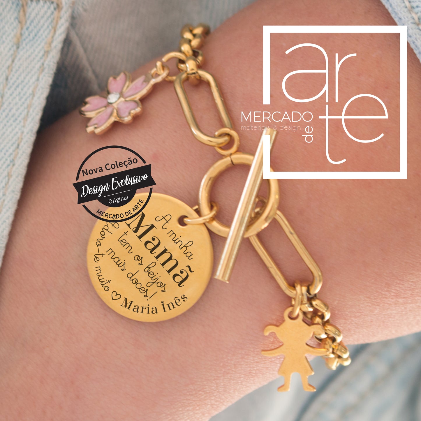 Pulseira " A minha mamã tem os beijos mais doces"