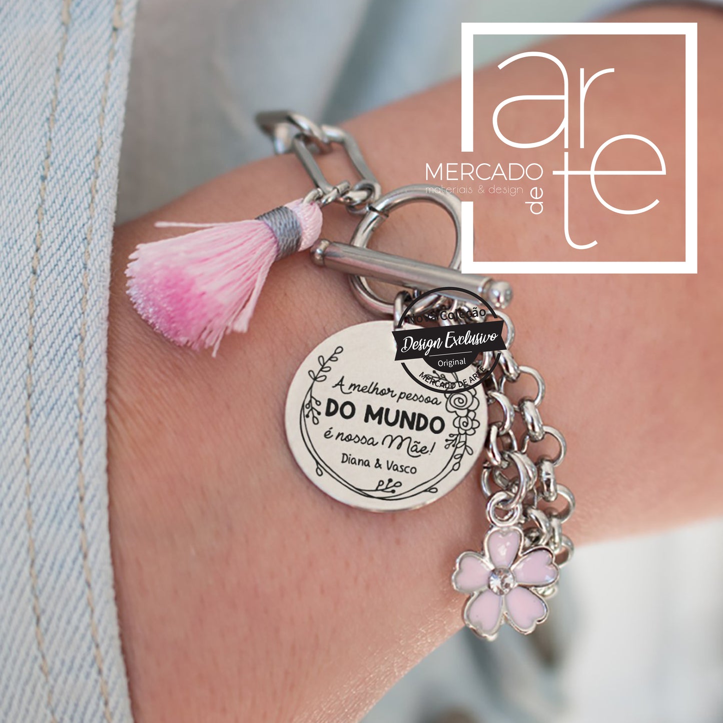 Pulseira " A melhor pessoa do mundo é a nossa mãe"