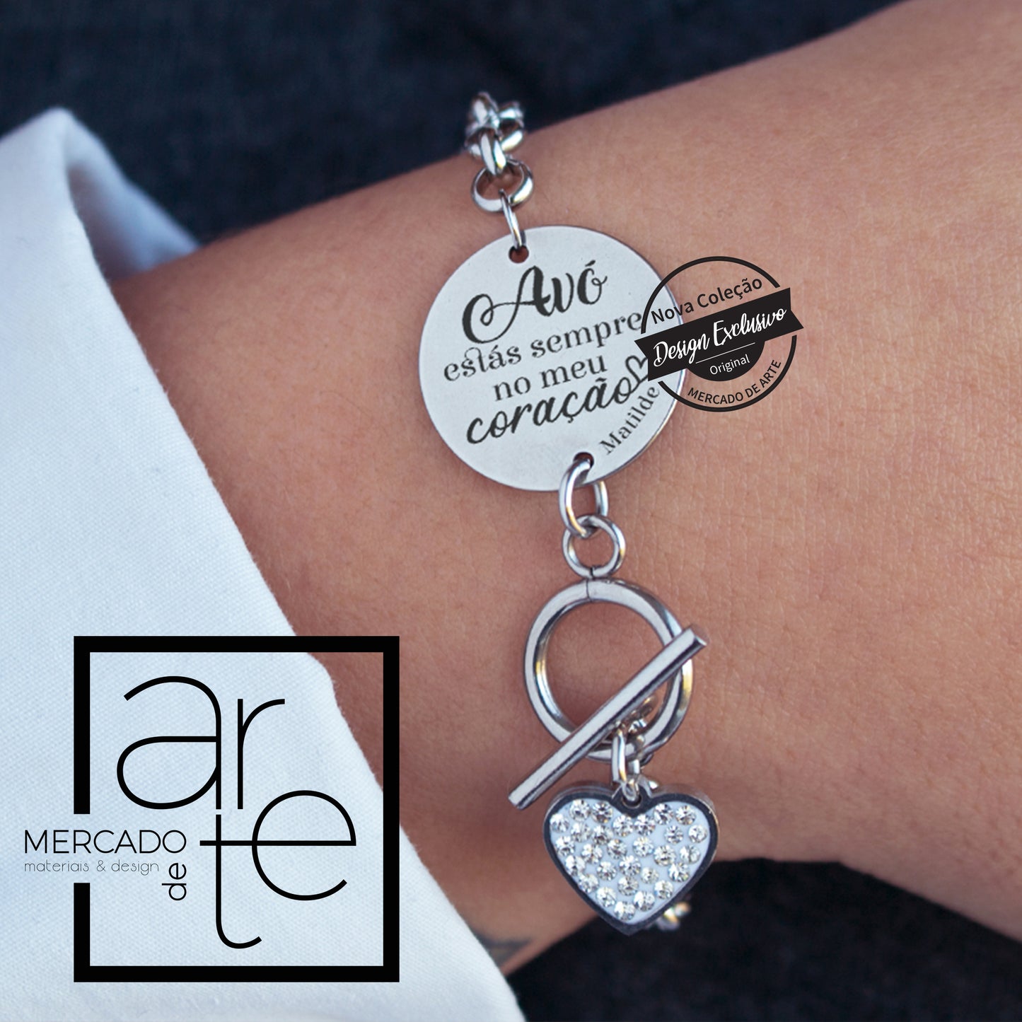 Pulseira " Avó estás sempre no meu coração"