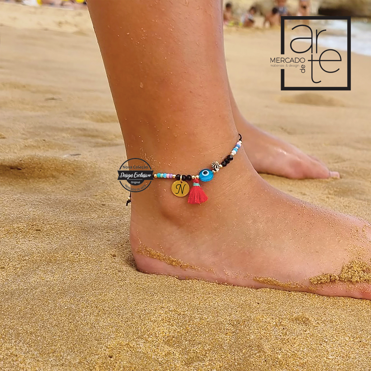 Pulseira de pé ajustável "olho turco"