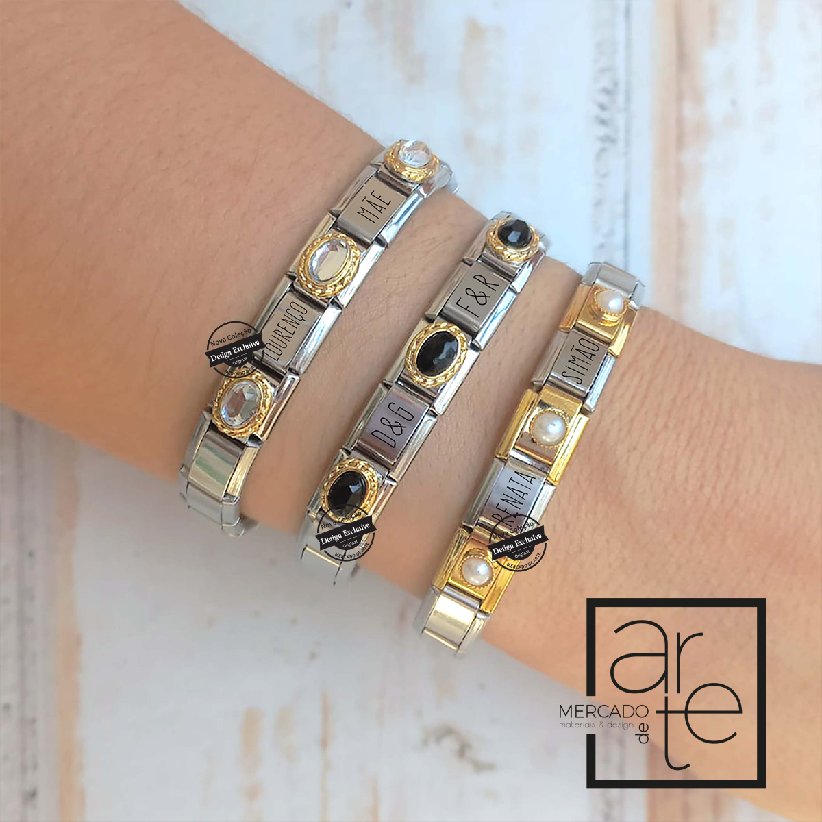 Pulseira elos com pedras "Trendy"