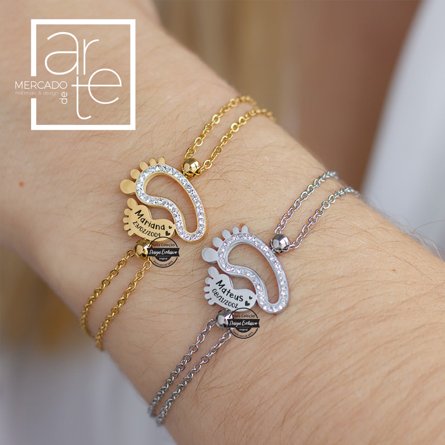 Pulseira dupla " Pézinhos "
