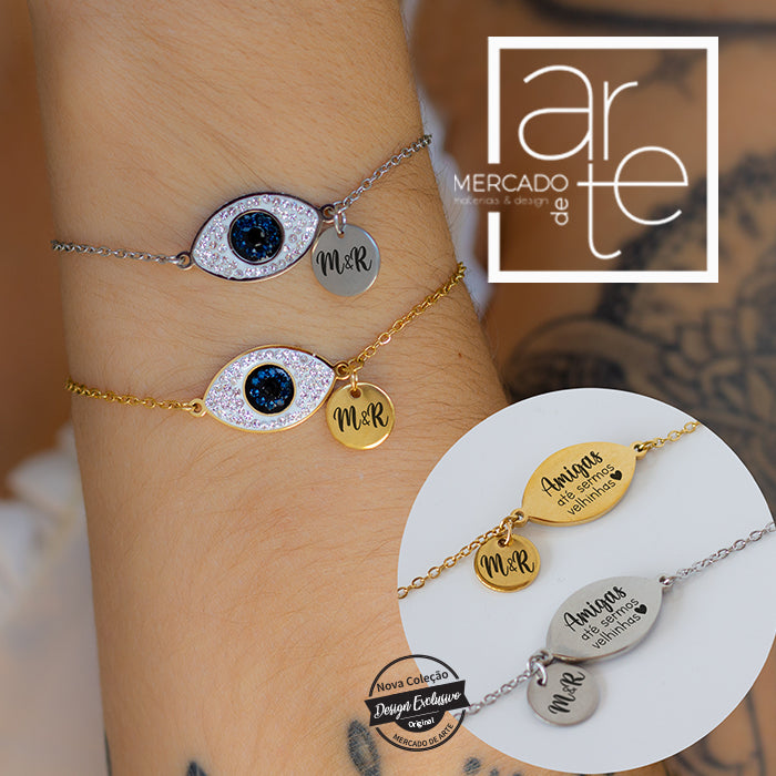 Pulseira " Amigas até sermos velhinhas"