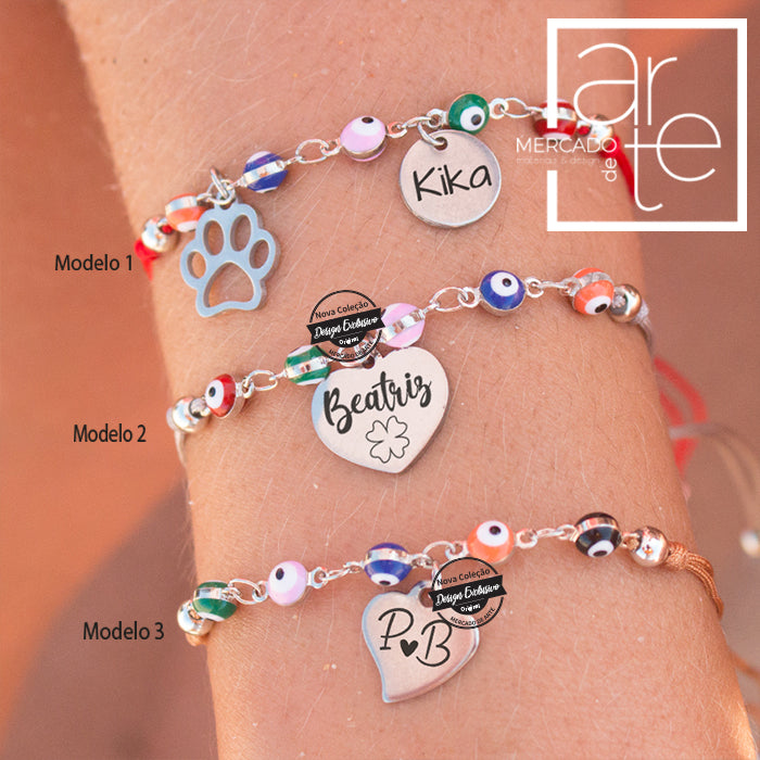 Pulseiras ajustáveis "olho turco"