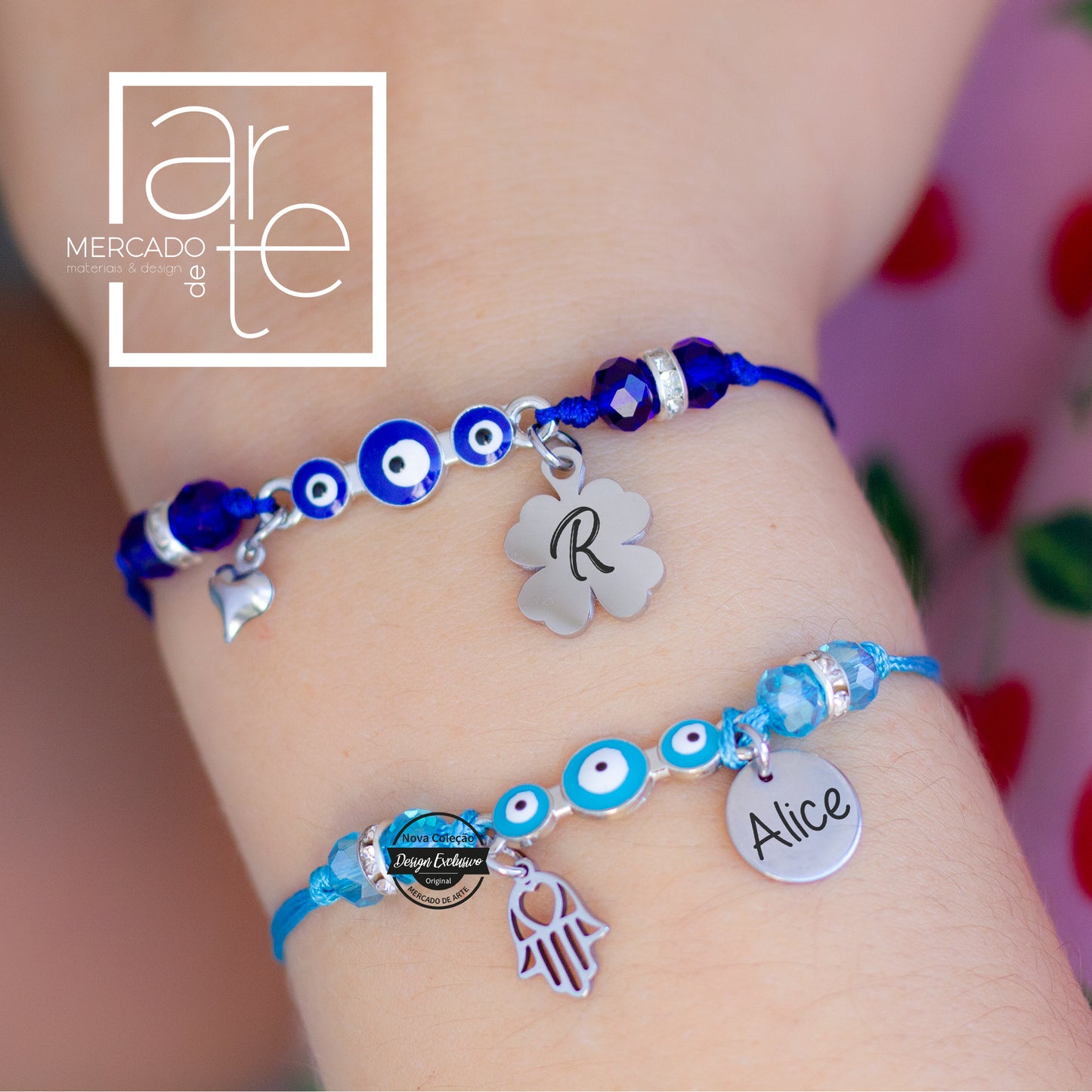 Pulseira ajustável amuletos