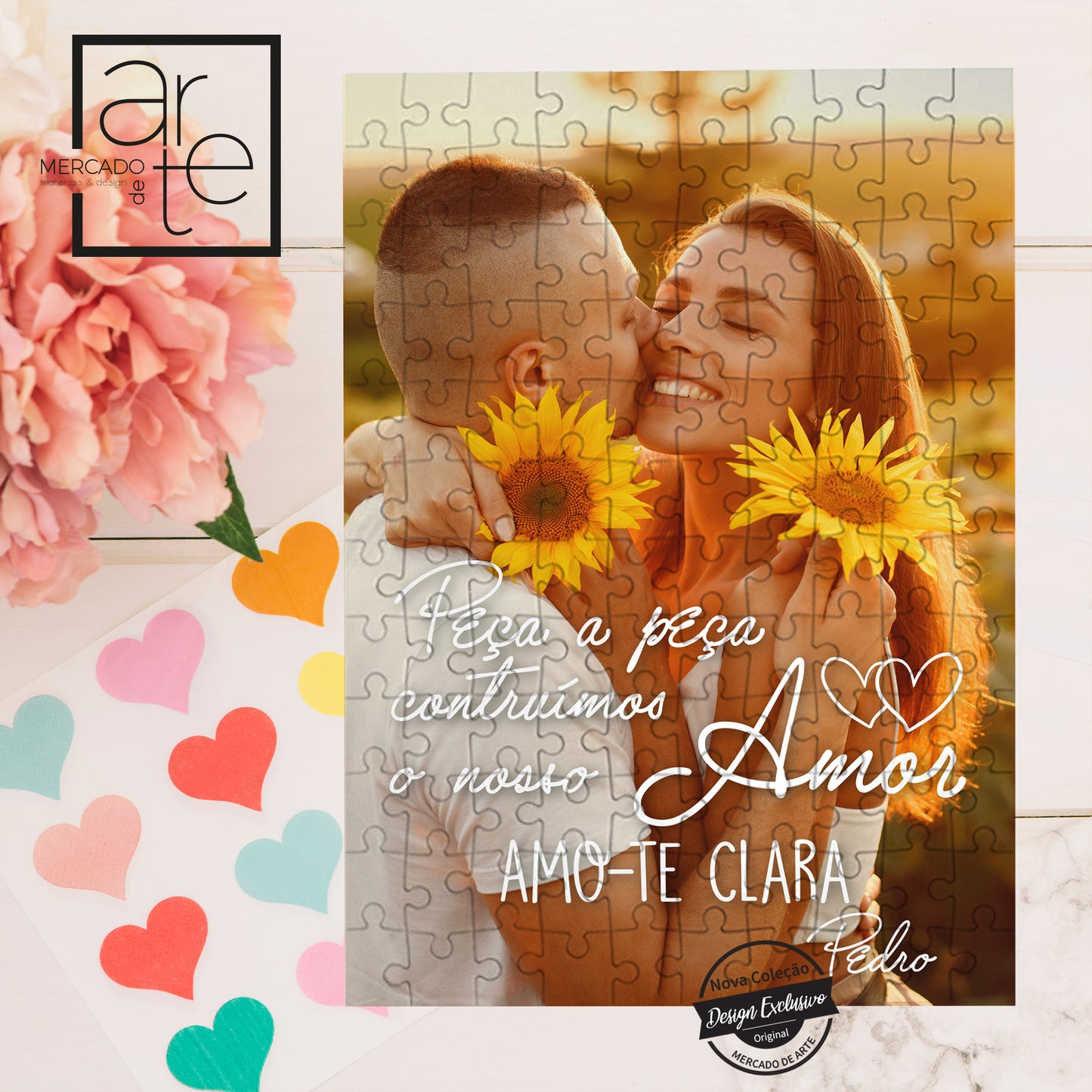 Puzzle "Peça a peça construímos o nosso amor"