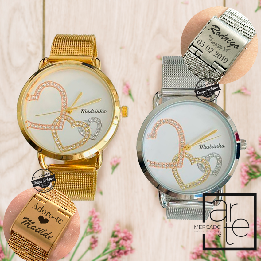 Relógio corações Madrinha