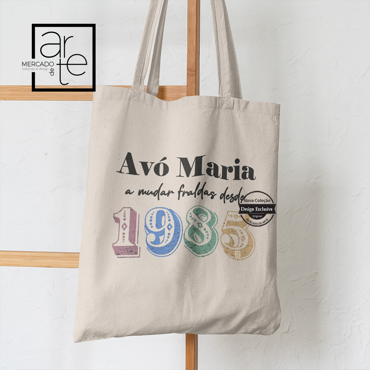 Saco de tecido Avó " A mudar fraldas desde..."