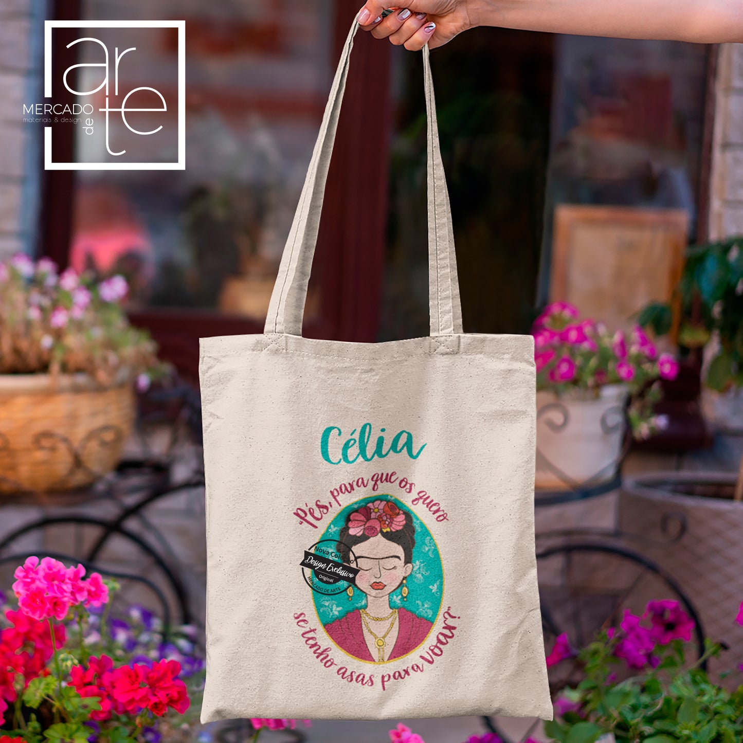 Saco de tecido " Pés, para que vos quero ..."