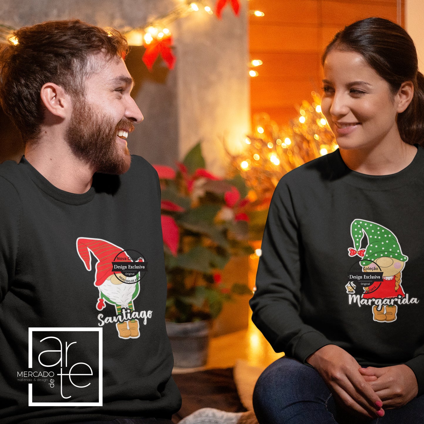 Sweat Gnomos Natal "Nome"