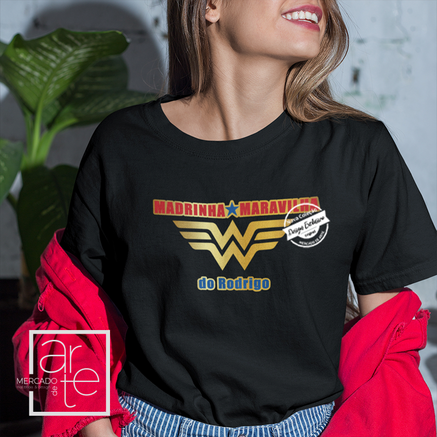 T-Shirt 100% algodão "Madrinha Maravilha"
