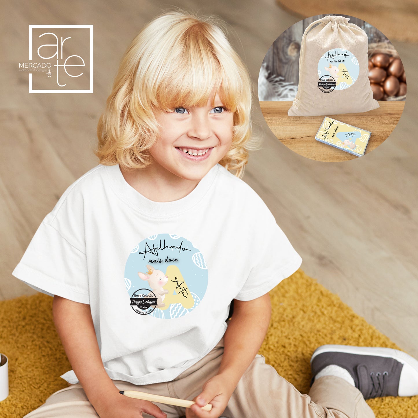 T-Shirt e/ou saco + chocolate " Afilhada "