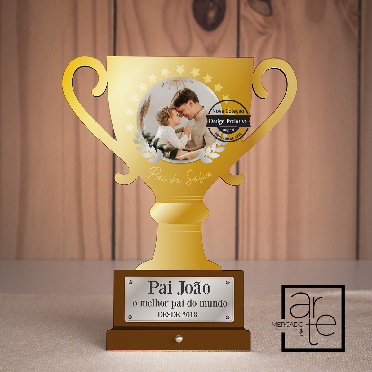 Moldura taça "Melhor Pai desde...