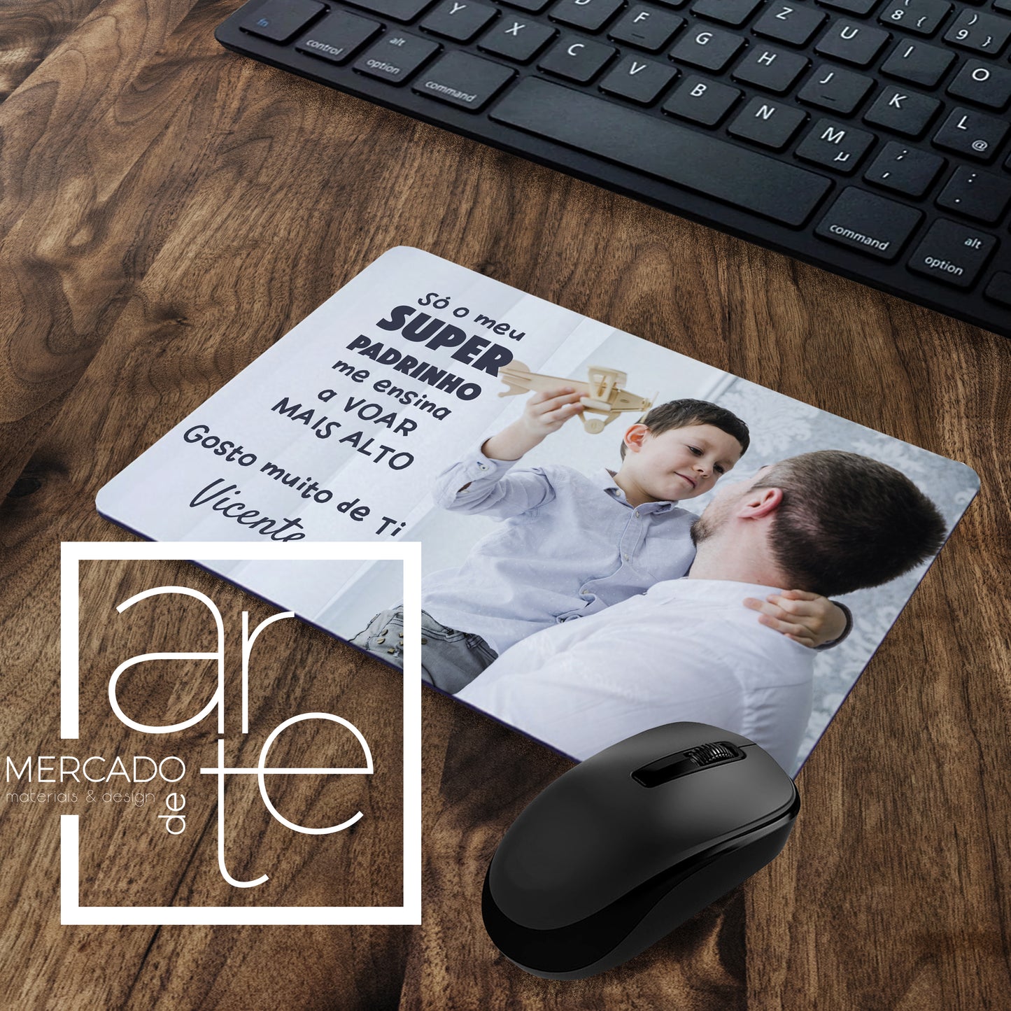 Tapete de rato "Só o meu Super Padrinho me ensina a voar mais alto"