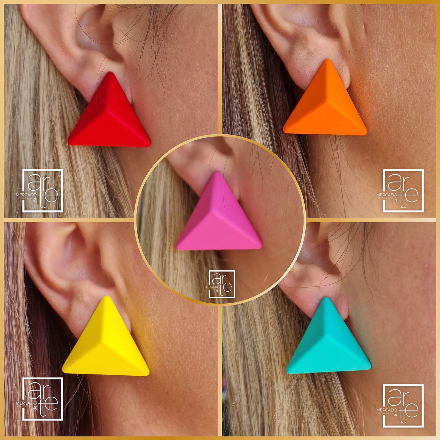 Brincos triangulo 3D