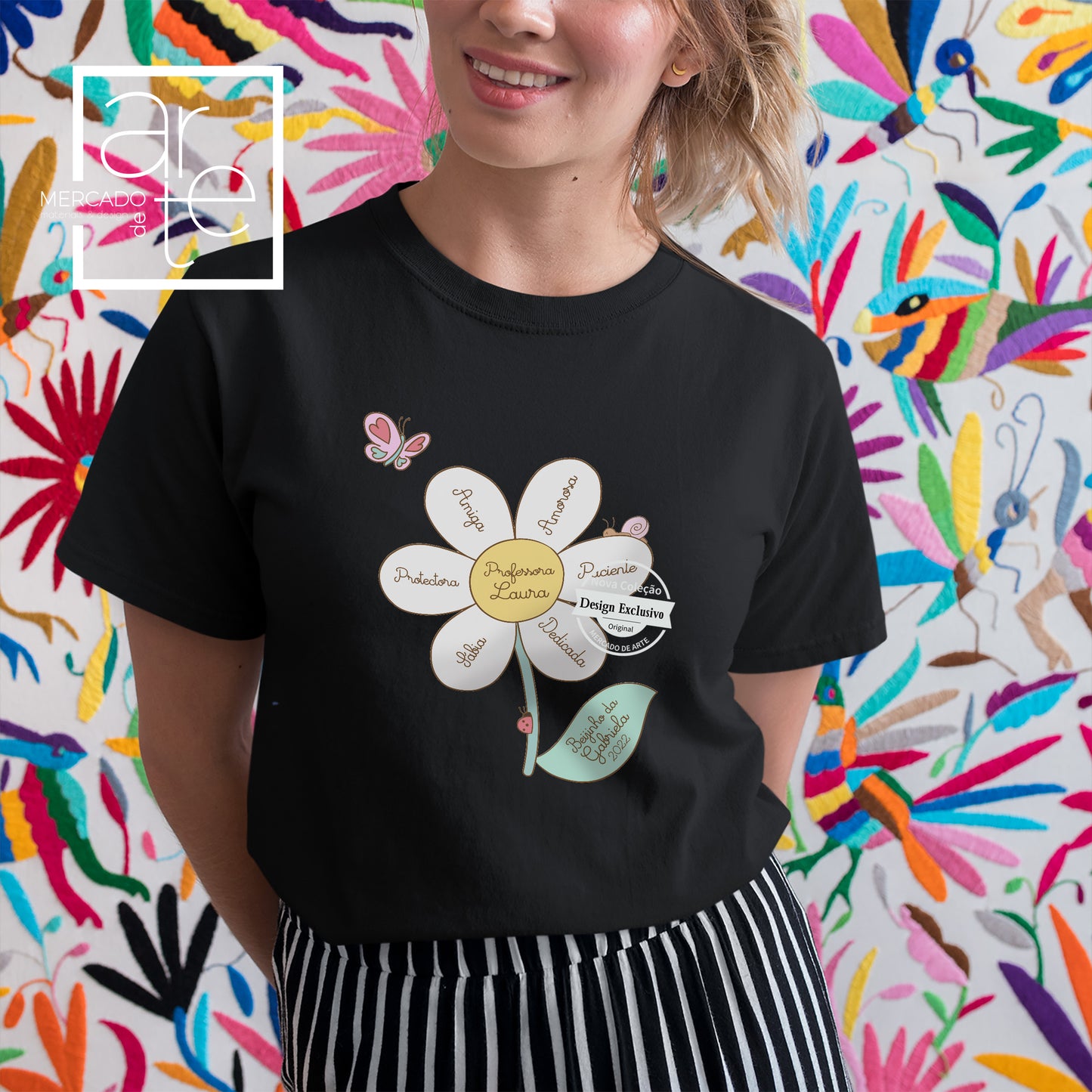 T-shirt professora "Amiga, amorosa, paciente..."