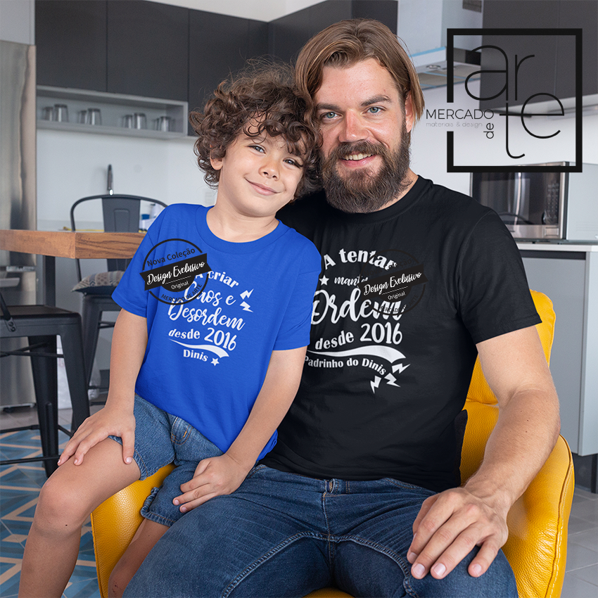 T-shirt padrinho e/ou afilhado/a " A criar caos...."