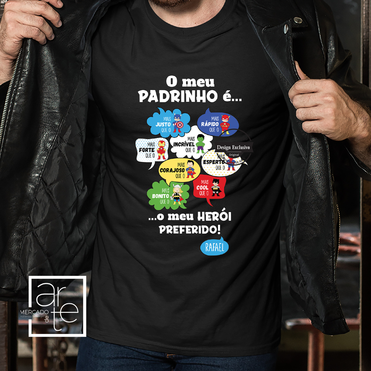 T-shirt 100% algodão "O meu padrinho é..."