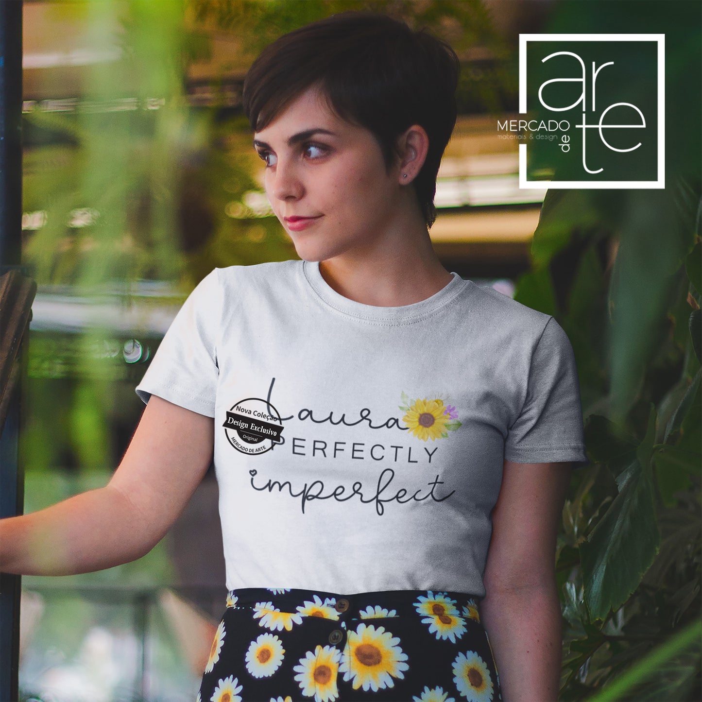 T-shirt 100% algodão "Perfectly imperfect"