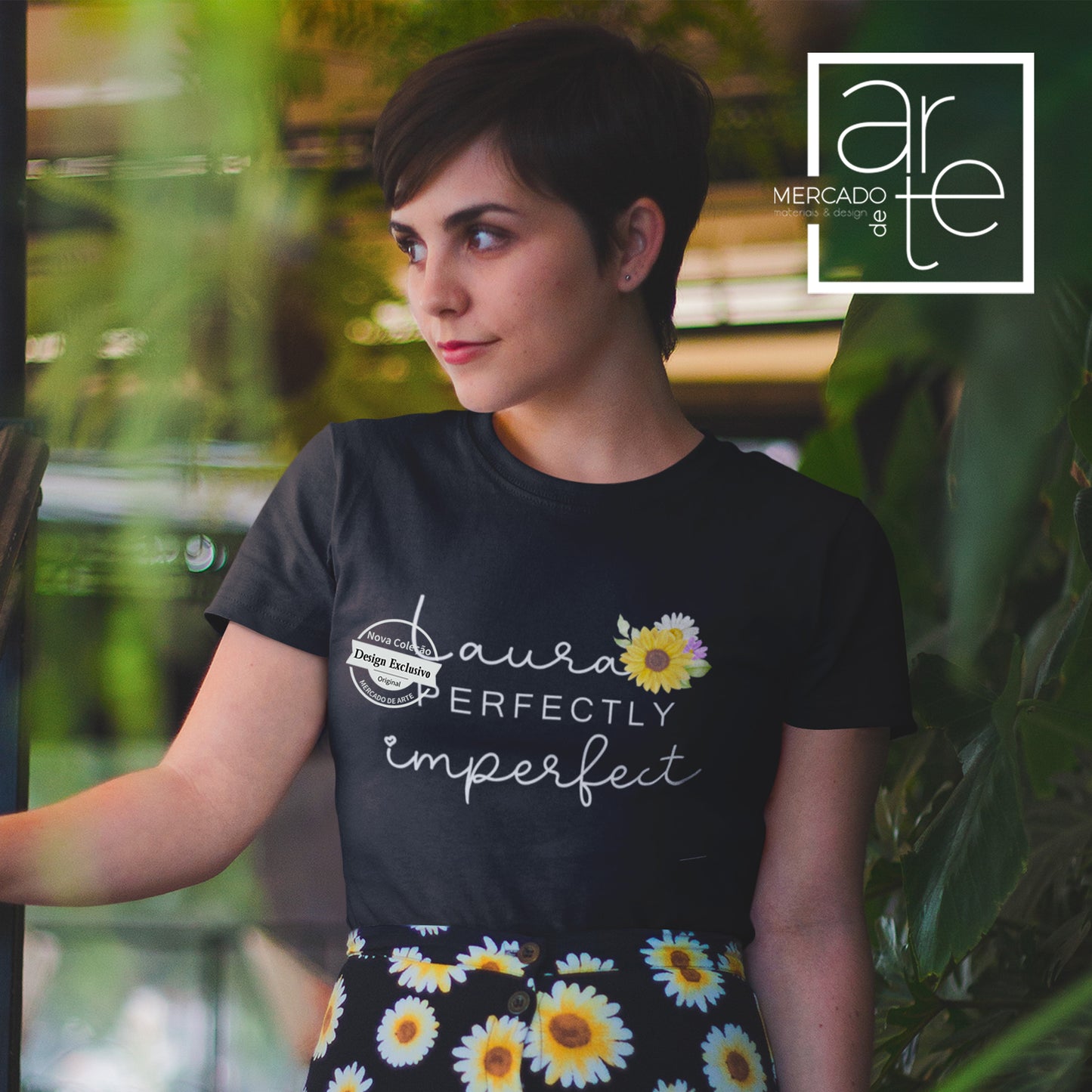 T-shirt 100% algodão "Perfectly imperfect"