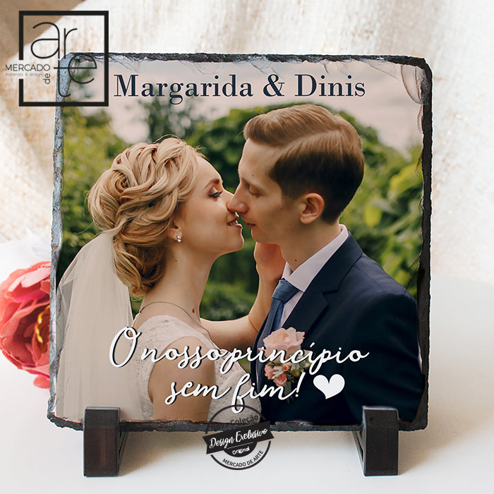 Moldura de xisto " O nosso principio sem fim "