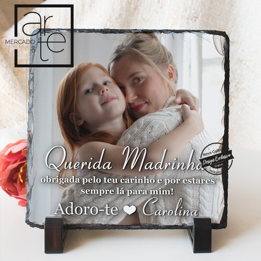 Moldura de Xisto " Querida madrinha"