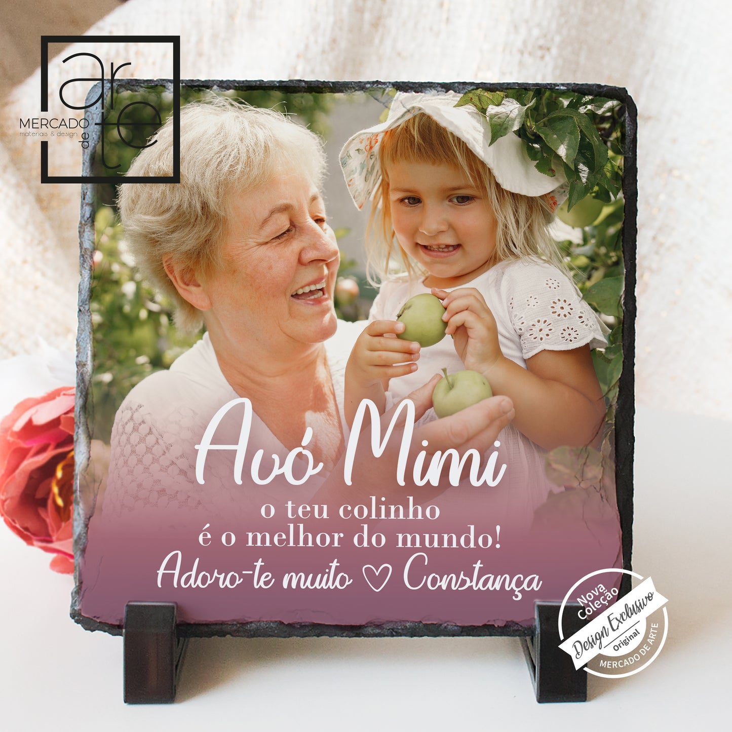 Moldura de xisto " Avó o teu colinho é o melhor do mundo "