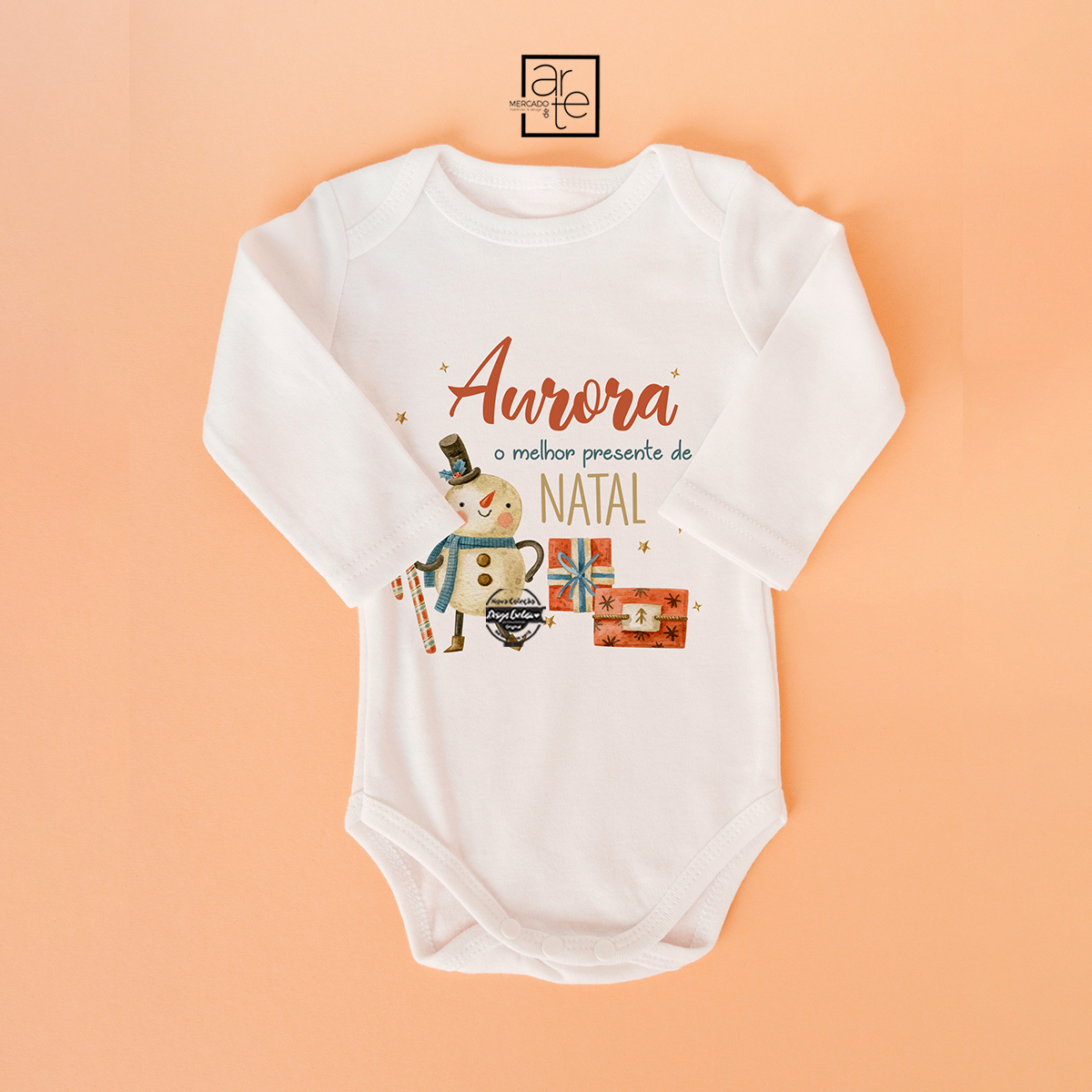 Body "Boneco de Neve - Feliz Natal"