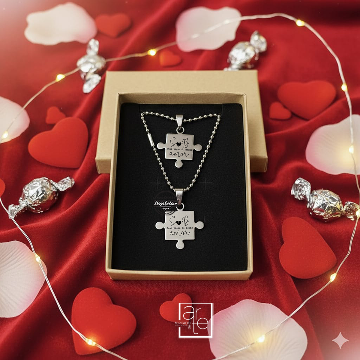 Conjunto de fios casal "puzzle"