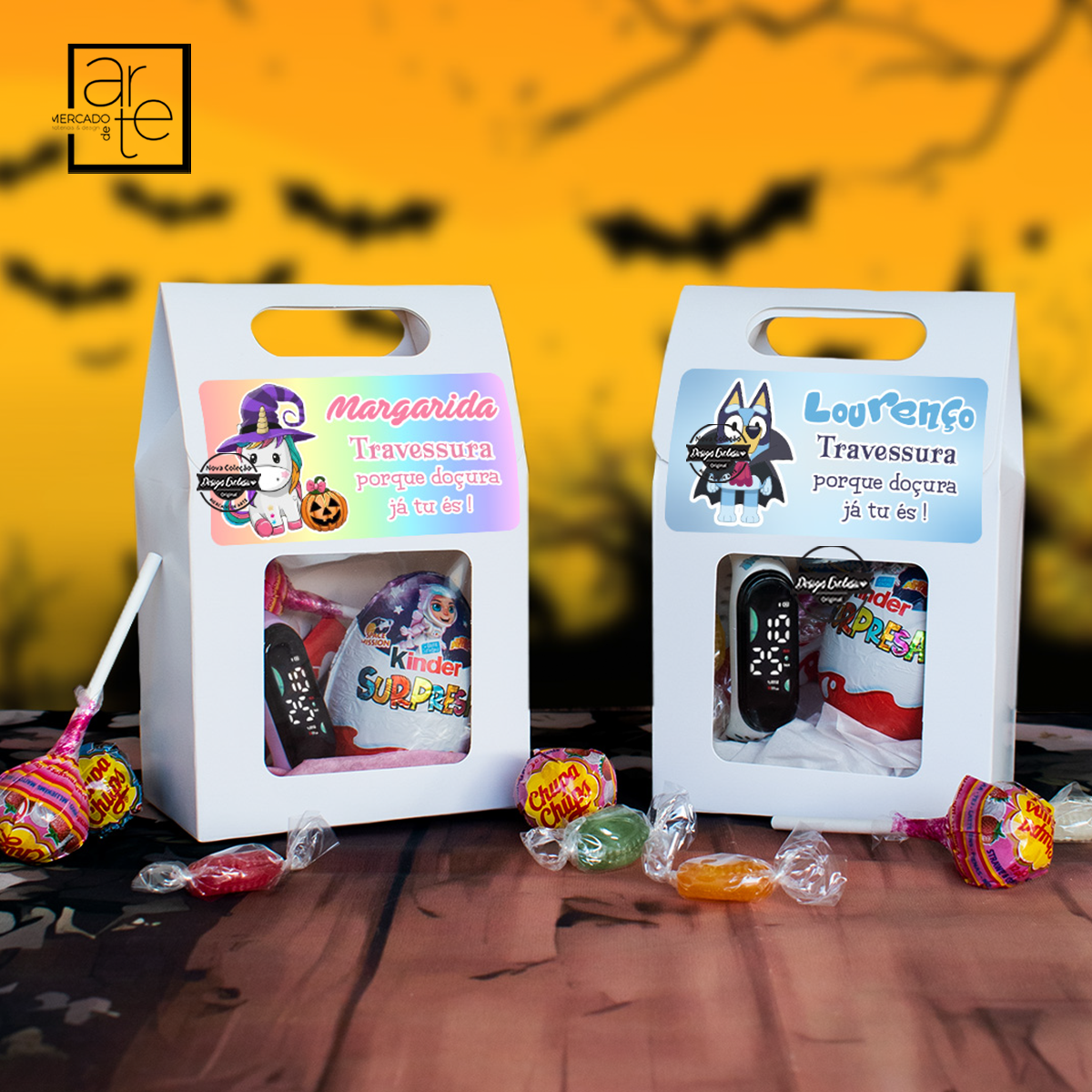 Kit Halloween Bluey/unicórnio "Travessura"