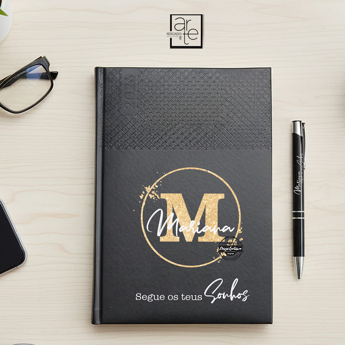 Agenda 2025 diária A5 "Nome e frase inspiradora"