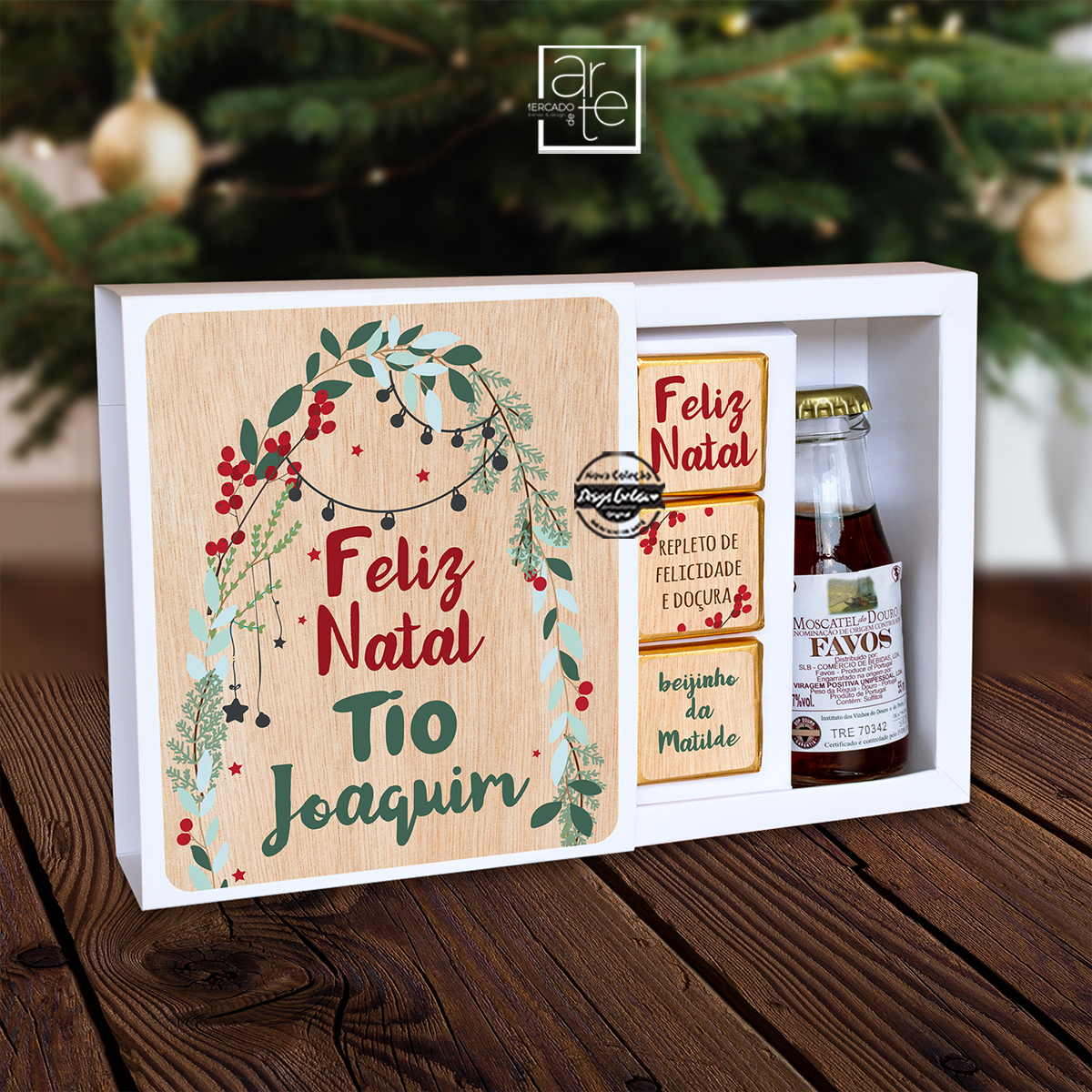 Kit de napolitanas e favaios "Feliz Natal"