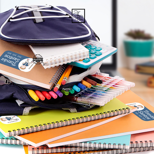kit de etiquetas autocolantes para material escolar "Menino"