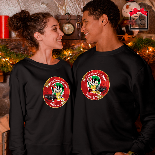 Sweat de natal casal "Mais um ano juntinhos"