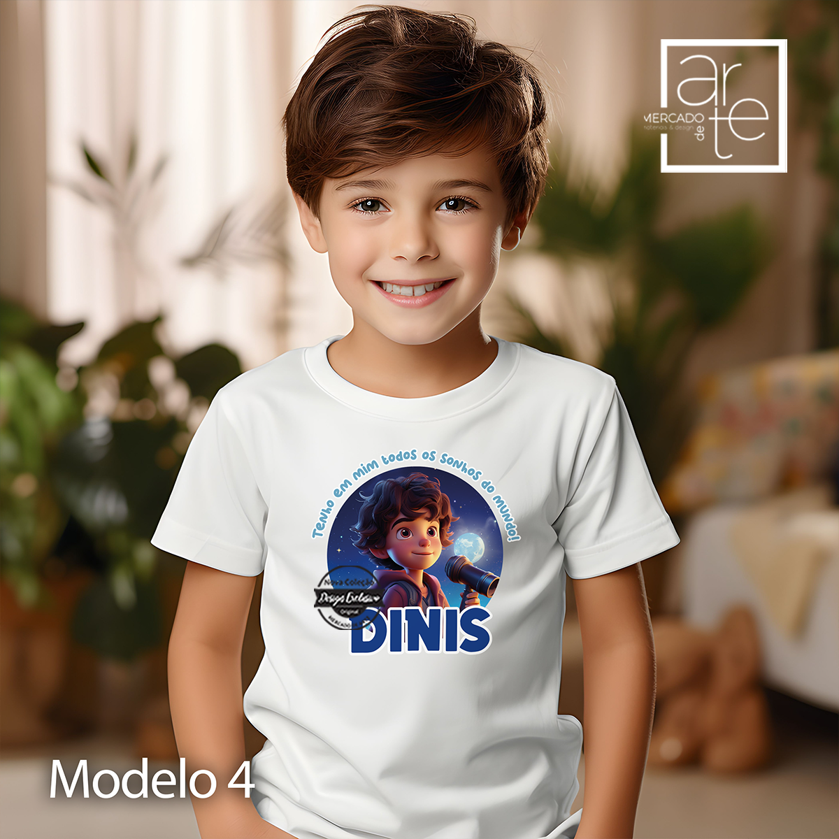 T-shirt criança " Tenho em mim todos os sonhos do mundo"