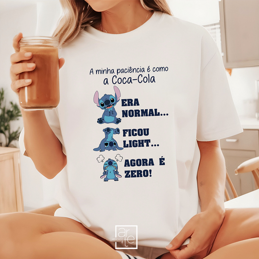 T-shirt stitch "Paciência zero"