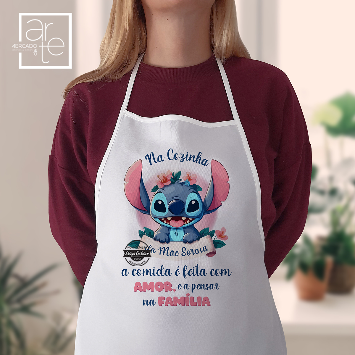 Conjunto de cozinha Luva, pega e avental "Stitch"