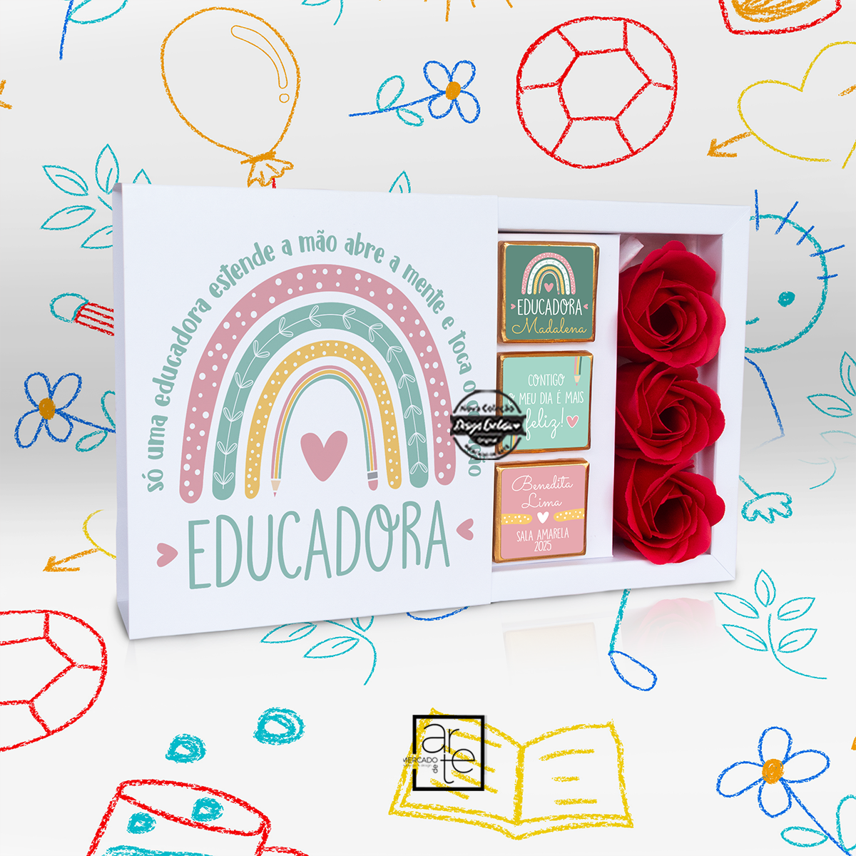 Kit napolitanas educadora "Arco-íris"