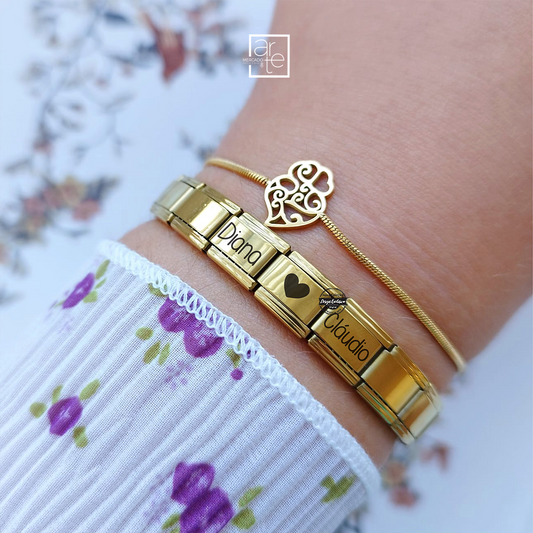 Pulseiras nomes "Coração"