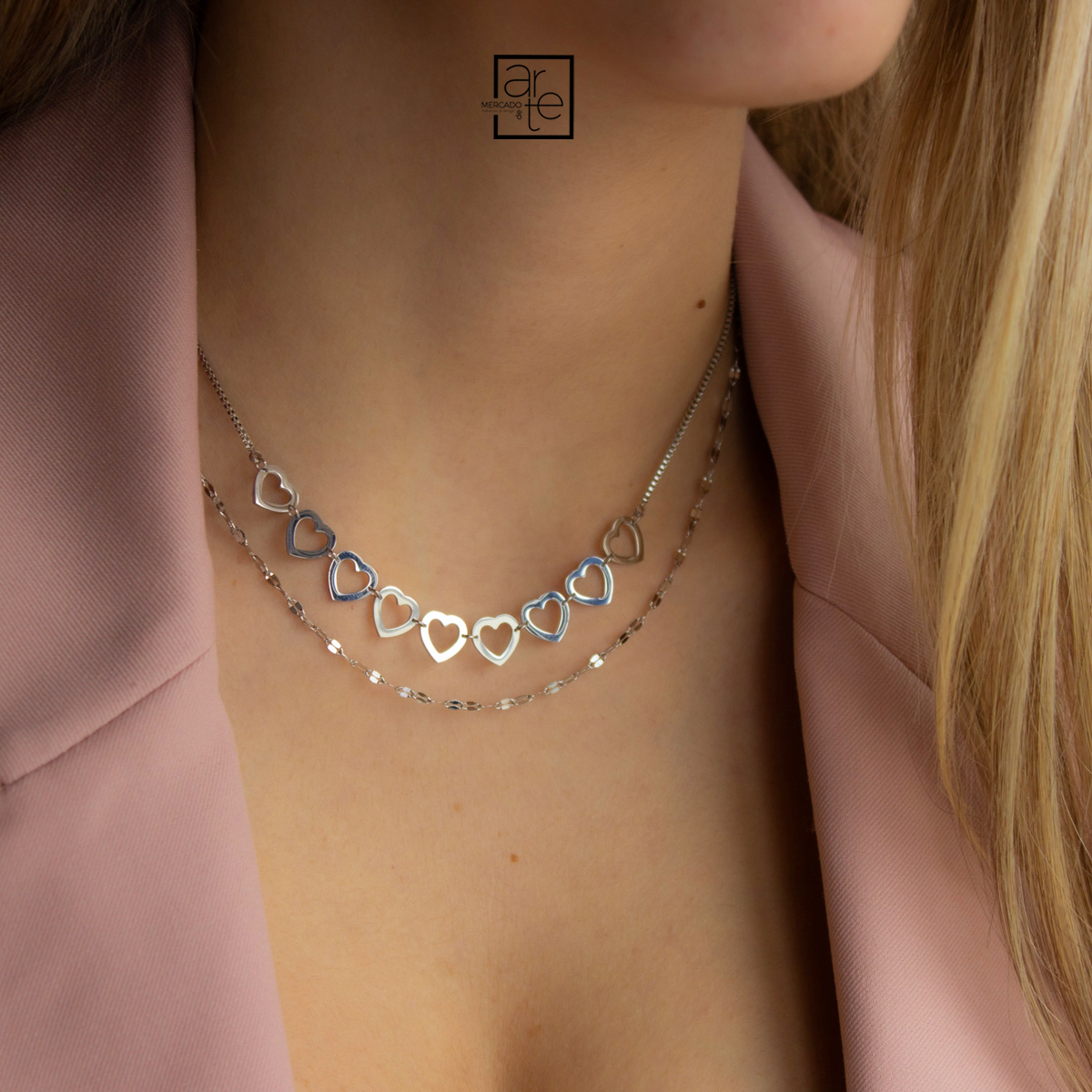 Fio duplo corações "Ana"