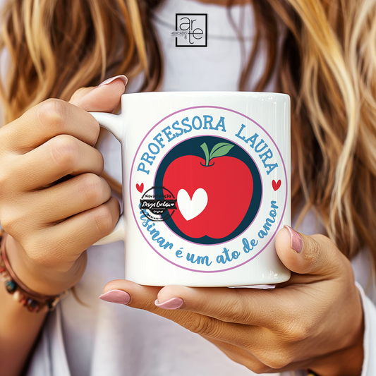 Caneca maçã "Ensinar..."