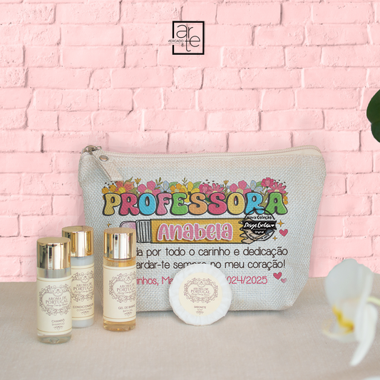Bolsa de cosméticos lápis escolas "Obrigada..."