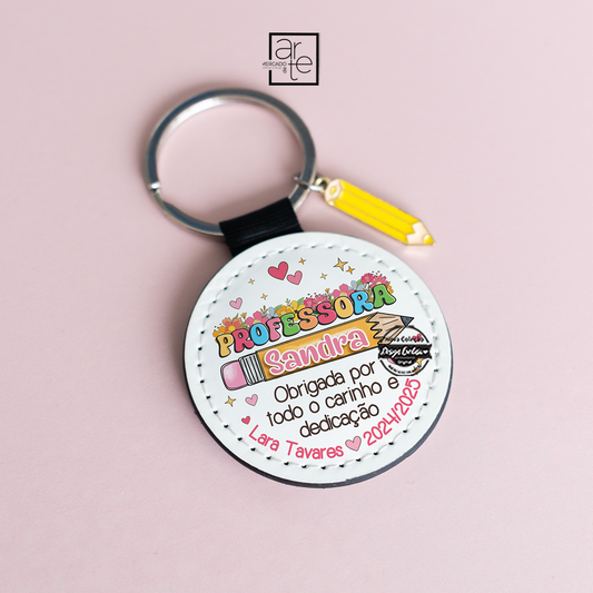 Porta chaves lápis escolas "Obrigada..."